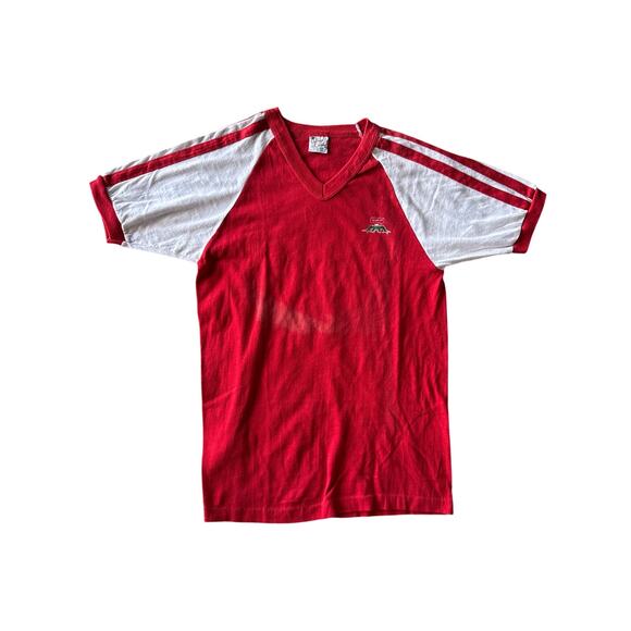 Vintage ‘82 Gear-Up Cycling M College Lane Single Stitched Red Ringer Tee - Picture 2 of 7